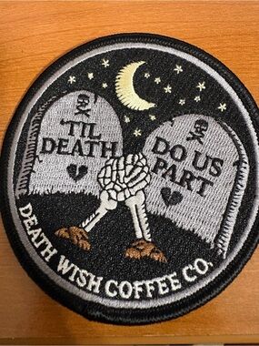 Death Wish Coffee Co. Patch, 3 1/2" 'Til Death Do Us Part' Valentine's Day 2018